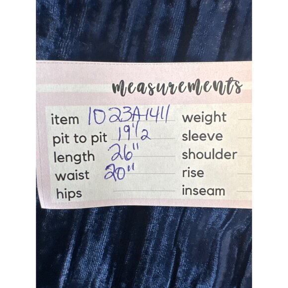 2/$30 ZARA W/B Collection Medium Velvet Navy Royal Blue Tie-Dye Top - Picture 10 of 11